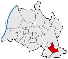 Lage von Hohenwettersbach in Karlsruhe