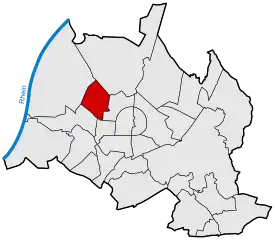 Lage von Nordweststadt in Karlsruhe