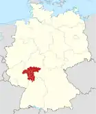 Lage des Regierungsbezirkes Darmstadt in Deutschland
