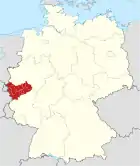 Lage des Regierungsbezirkes Köln in Deutschland