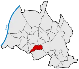Lage von Weiherfeld-Dammerstock in Karlsruhe