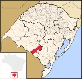 Lage von Bagé in Rio Grande do Sul