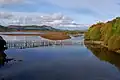 Blick auf den oberen Loch Fleet und die Mound Alderwoods