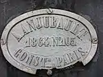 Fabrikschild der Société Anjubault von 1864