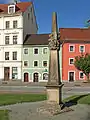 Distanzsäule auf dem Neumarkt
