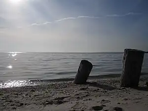 Strand von East Patchogue an der Great South Bay