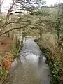 Mündung des Ale Water in das Eye Water (im Bild von rechts kommend)