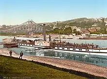 Die damalige König-Albert-Brücke (Blaues Wunder), um 1900