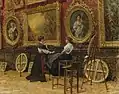 Die Kopierer im Louvre, Öl auf Leinwand, 1909