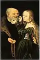 Das ungleiche Paar von Lucas Cranach dem Älteren
