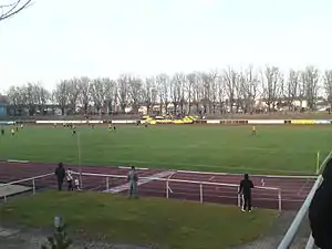 Das Ludwig-Jahn-Stadion in Ludwigsburg während eines Spiels der SpVgg 07 Ludwigsburg im November 2011