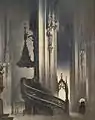 Ludwig Rösch:Die Pilgramkanzel in St. Stephan.Spätestens 1936, Pastell auf Papier, 65 × 52 cm