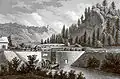 Alexander Marx um 1845: Ludwigskanal - Schleuse bei Randeck mit dem grauen Felsen