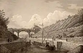 Stahlstich Dörlbacher Einschnitt von 1837