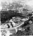 Hintergrund: Luftbild Hasper Hütte Vordergrund: Fabrik J.C. Harkort (1960) nebst Kohlenbahn Schleebusch-Harkort (Bau 1829)