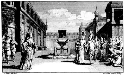 Szenenbild des dritten Akts. Partiturausgabe von 1711