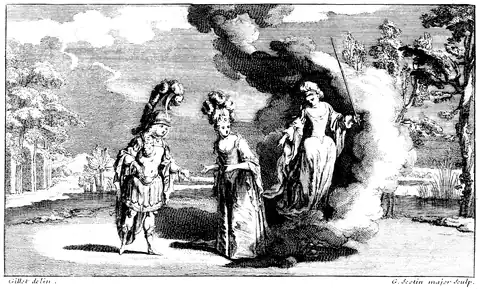 Szenenbild des vierten Akts. Partiturausgaben von 1711/1720