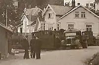 Entladung der Lokomotiven im Hafen von Farsund