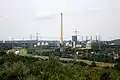 Emscher  mit dem Klärwerk Bottrop und das Müllheizkraftwerk Essen-Karnap