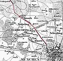 Straße vom Stiglmaierplatz Richtung Dachau 1856
