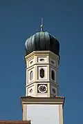 St. Peter (17. Jh.; Kern 1315), Großhadern: Zwiebelhaube, Oktogon, Quadrat