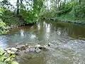 Die Mündung der Singold in den Fabrikkanal