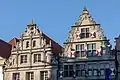 Renaissance-Schweifgiebel mit Voluten und Rollwerk (Münster, Roggenmarkt)