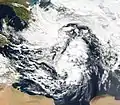 Beginn der Wirbelbildung, 16.&nbsp;Nov. (NASA, MODIS Aqua)