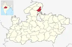Positionskarte des Distrikts Datia