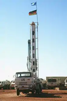 Zum Brunnenbau umgenutzter Sprengschachtfertiger B3A der Bundeswehr in Matabaan (Somalia)