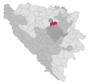 Lage der Gemeinde Maglaj in Bosnien und Herzegowina (anklickbare Karte)