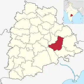 Positionskarte des Distrikts Mahabubabad
