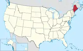 Karte der USA, Maine hervorgehoben