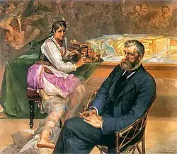 Portret Adama Asnyka z muzą („Porträt des Adam Asnyk mit Muse“)