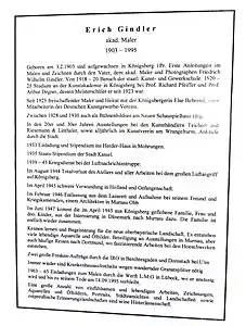 Kurzvita von Erich Gindler in der Insula-Kirche