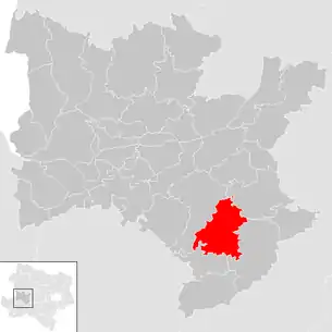 Lage der Gemeinde Mank im Bezirk Melk (anklickbare Karte)