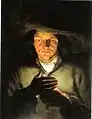 Mann mit brennender Kerze von einem Nachfolger Godfried Schalckens