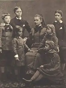 Die Geschwister Mannerheim (ca. 1880), in der Mitte sitzend: Sophie