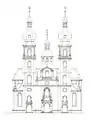 Aufriss der Kirche von 1907