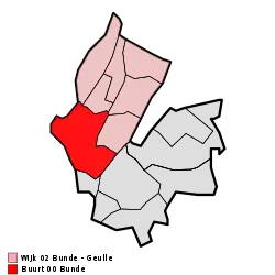 Lage von Bunde in der Gemeinde Meerssen