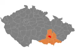 Lage des Okres Brno-město