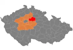 Lage des Okres Nymburk