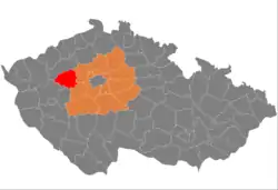 Lage des Okres Rakovník