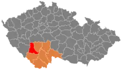 Lage des Okres Strakonice