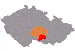 Lage des Okres Třebíč