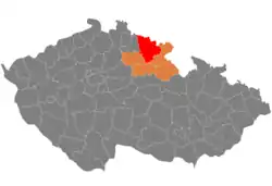 Lage des Okres Trutnov