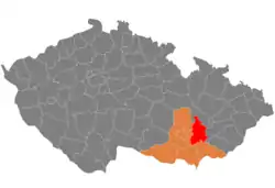 Lage des Okres Vyškov