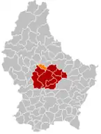 Lage von Colmar-Berg im Großherzogtum Luxemburg