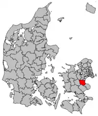 Lage von Køge Kommune in Dänemark