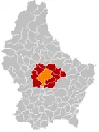 Lage von Mersch im Großherzogtum Luxemburg